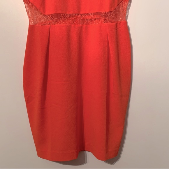Topshop Coral Dress with lace details - Picture 4 of 8
